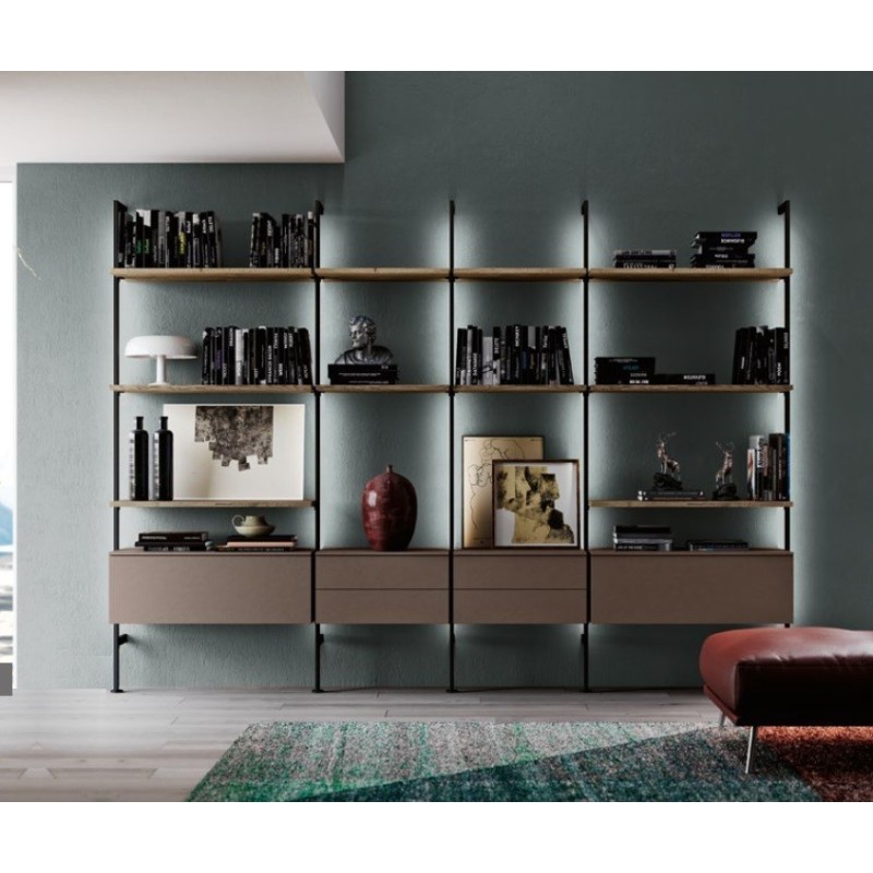 Libreria con montanti in ferro art. QSM604
