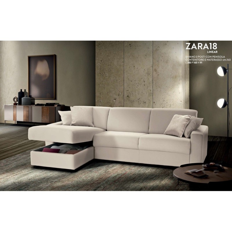 Divano letto con penisola Zara 18