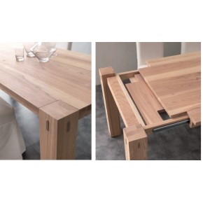 TAVOLO 160X90 CM IN FRASSINO MASSELLO ALLUNGABILE FINO A 210 CM 