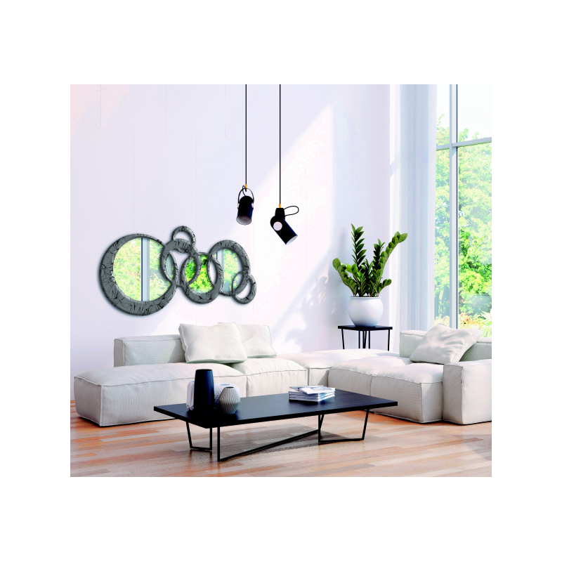 Specchiera circles grande GREY&BLACK