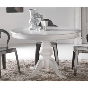 TAVOLO TONDO ALLUNGABILE LACCATO BIANCO