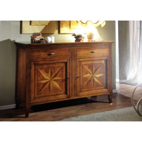 CREDENZA IN NOCE CON INTARSIO A STELLA ART. 902IM