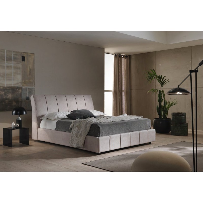 Letto imbottito contenitore art. Ginevra contenitore con cuciture