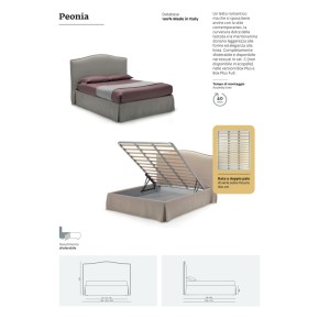 Letto imbottito contenitore mod. Peonia
