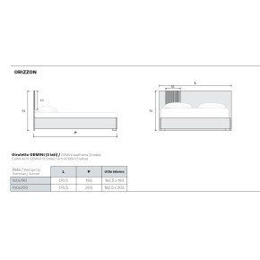 Letto contenitore varie misure mod. Orizzon
