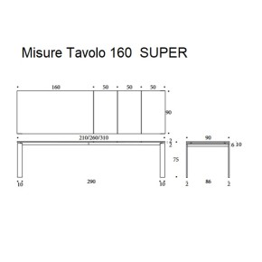 Tavolo Sigma allungabile varie misure e finiture
