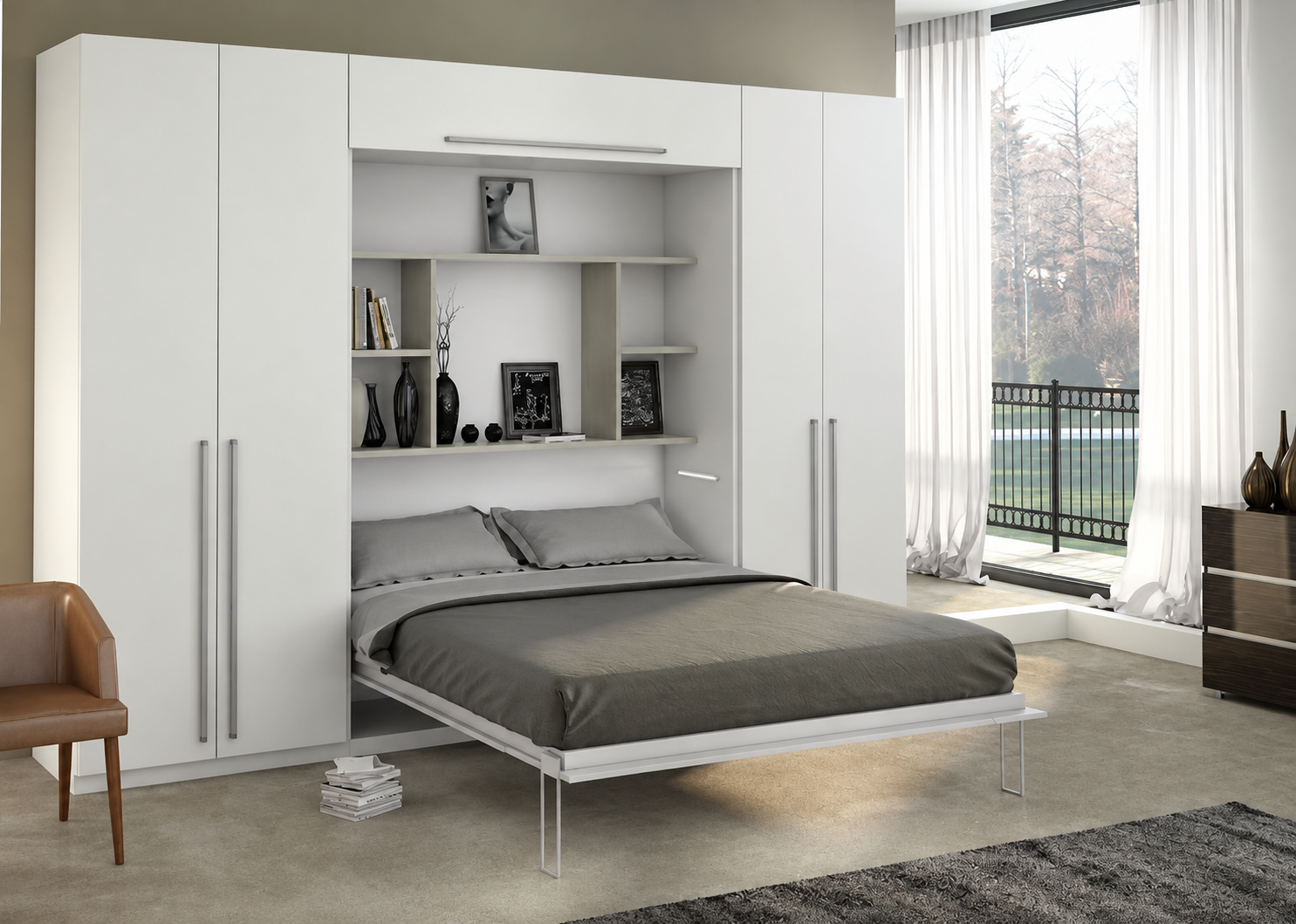 letto a scomparsa con 4 ante