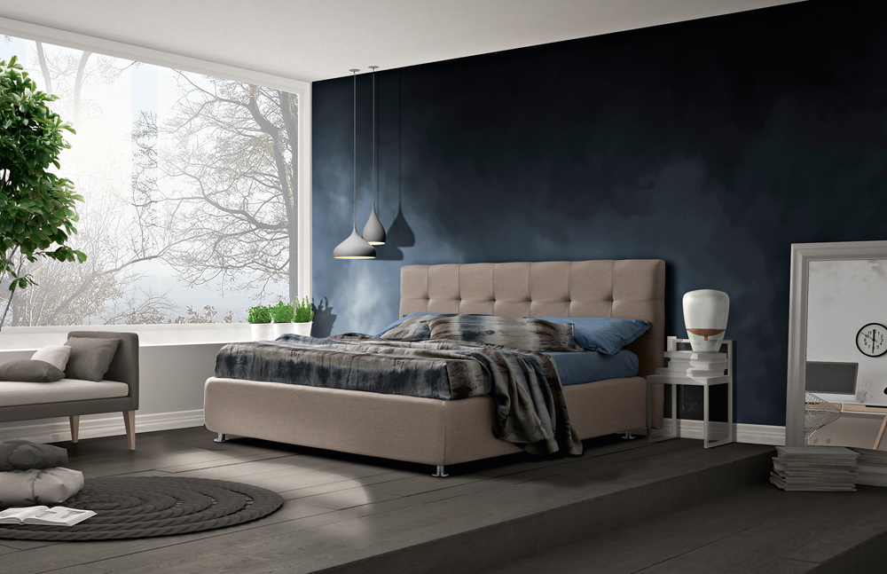 letto moderno imbottito domino artigiana letti