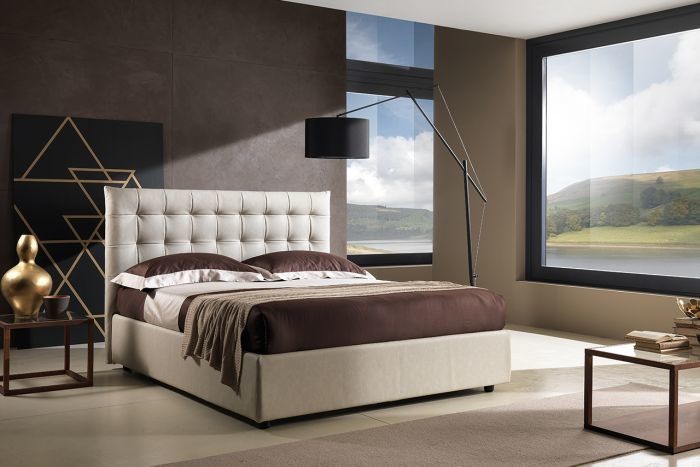 letto giulia con piedini alti e contenitore noctis letti
