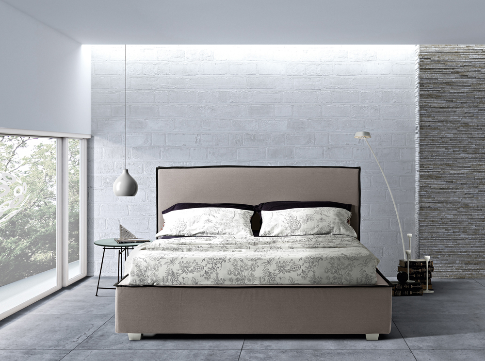 letto jersey imbottito contenitore con testata lineare minimal