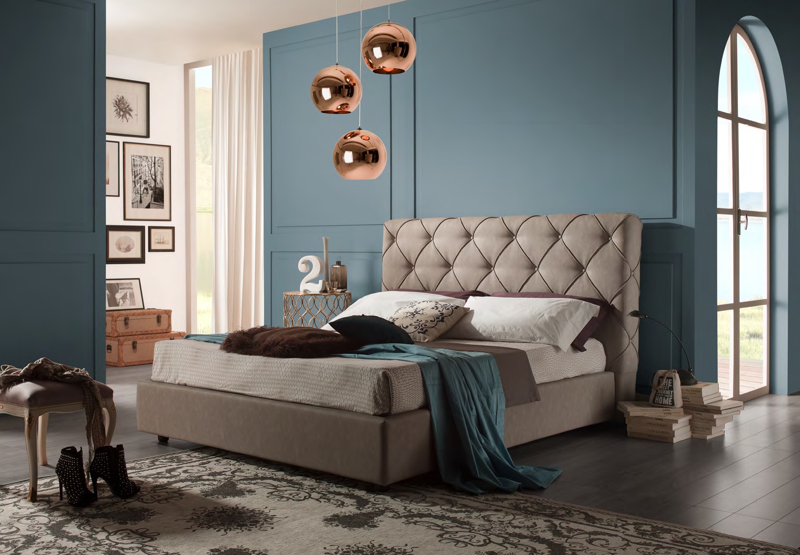 letto relax testata con bottoni italnotte