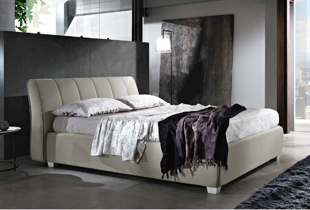 letto vernal testata curva imbottita contenitore artigiana letti