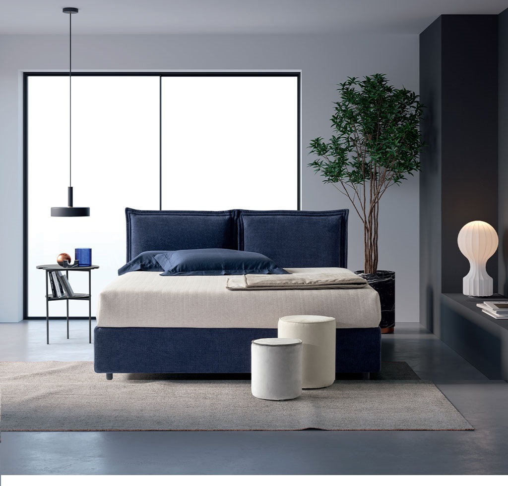letto in vera pelle mod. linea con cuscini reclinabili mod. linea nefi italia
