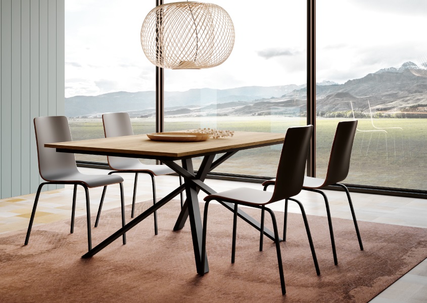 tavolo gambe in ferro piano in laminato mod. noa imab